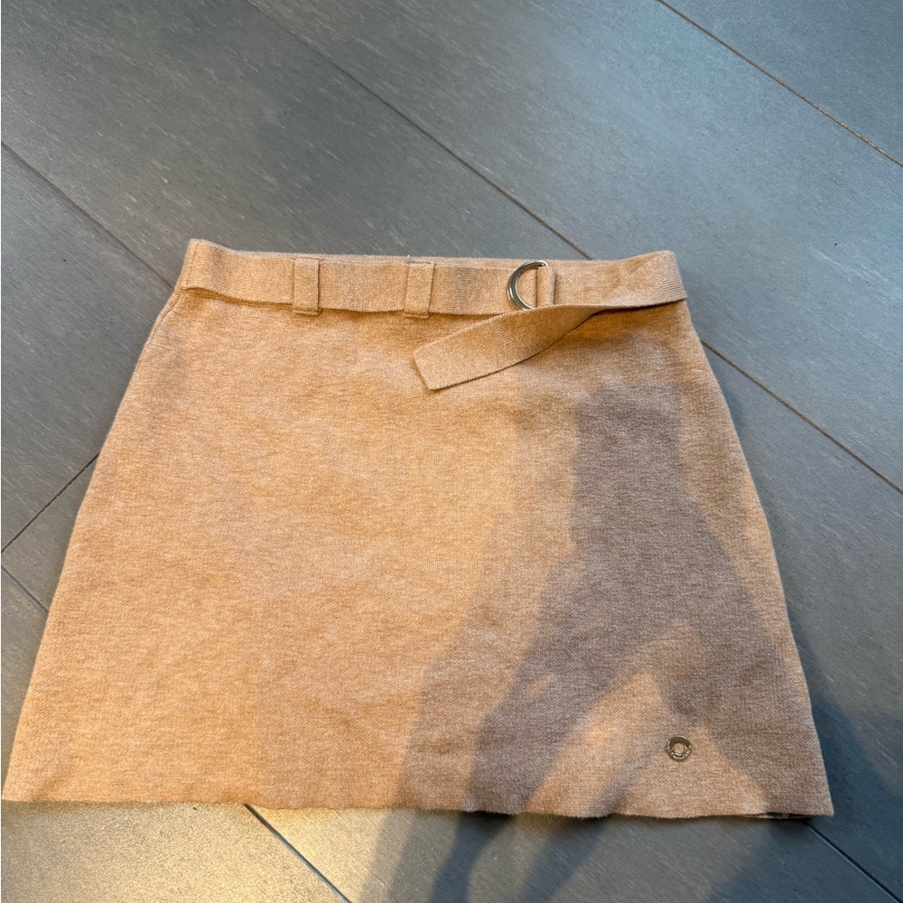 Massimo Dutti Tan A-Line Mini Skirt Casual